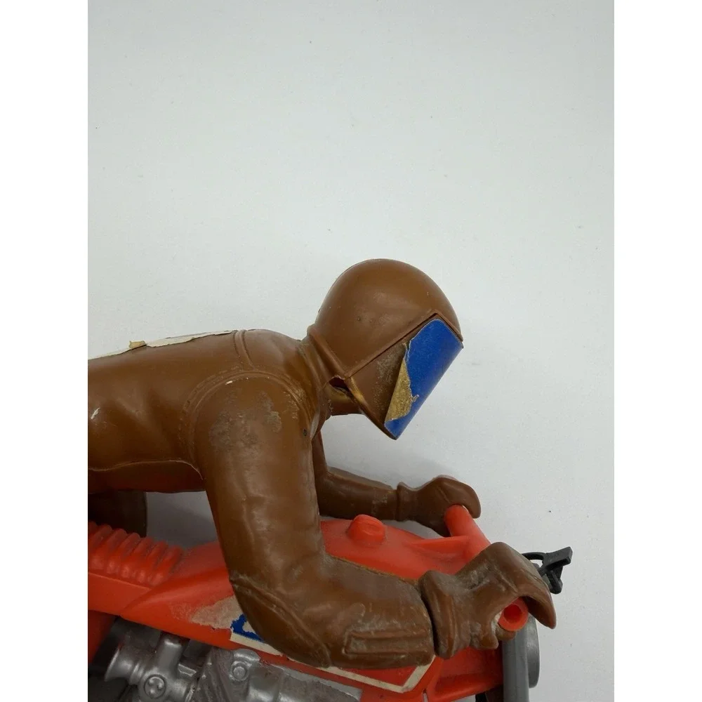 Vintage 1973 Mattel ELECTRIC HOG Triple Threat Motorcycle‎ Stunt Bike Brown Suit